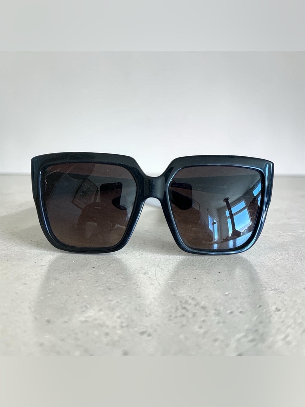Gucci Black Diamantissima Horsebit Oversized Square Sunglasses